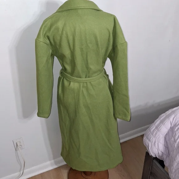 Fashion Nova Green Long Trench Coat - Picture 7 of 9